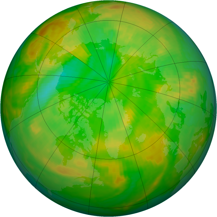 Arctic ozone map for 30 June 1987